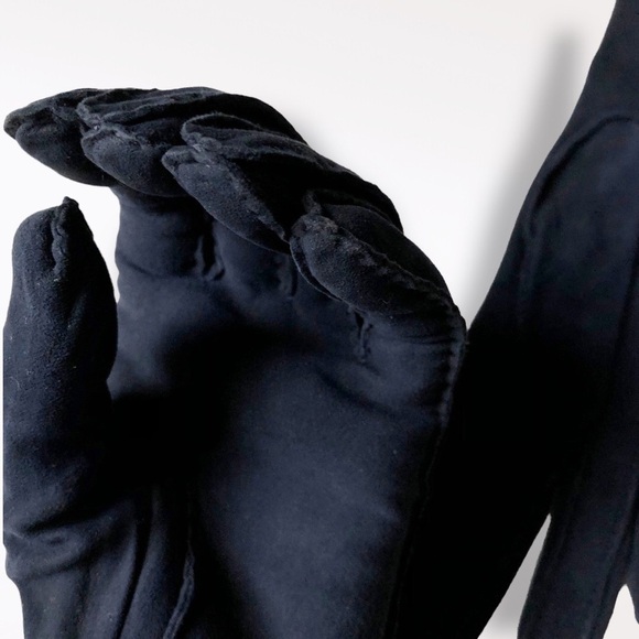 Vintage 70s Bloomingdale's Suede Gloves Navy Small - Picture 8 of 11